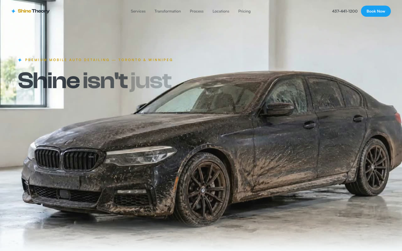 Shine Theory Detailing website
